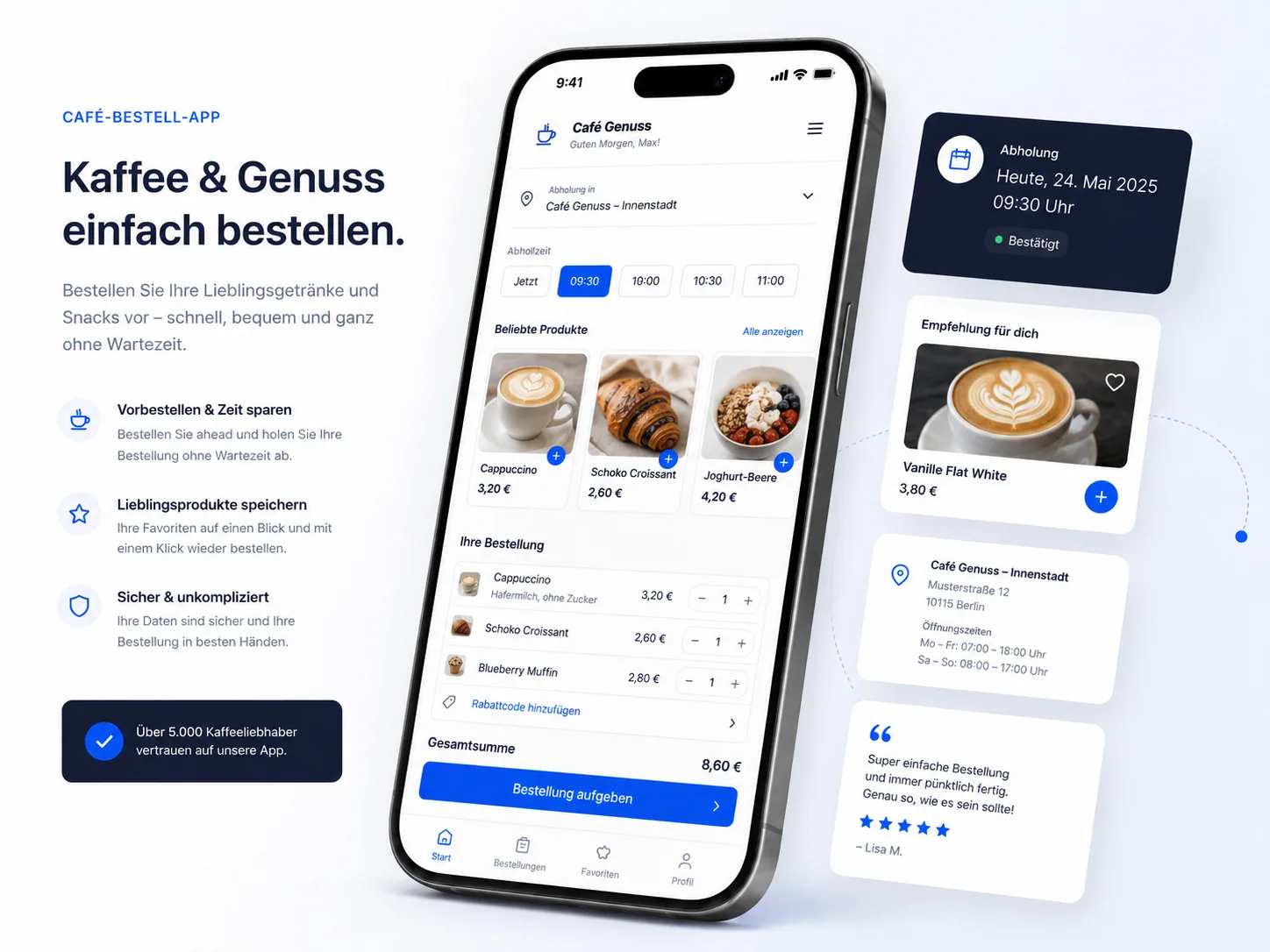 Café-Bestell-App Demo Vorschau