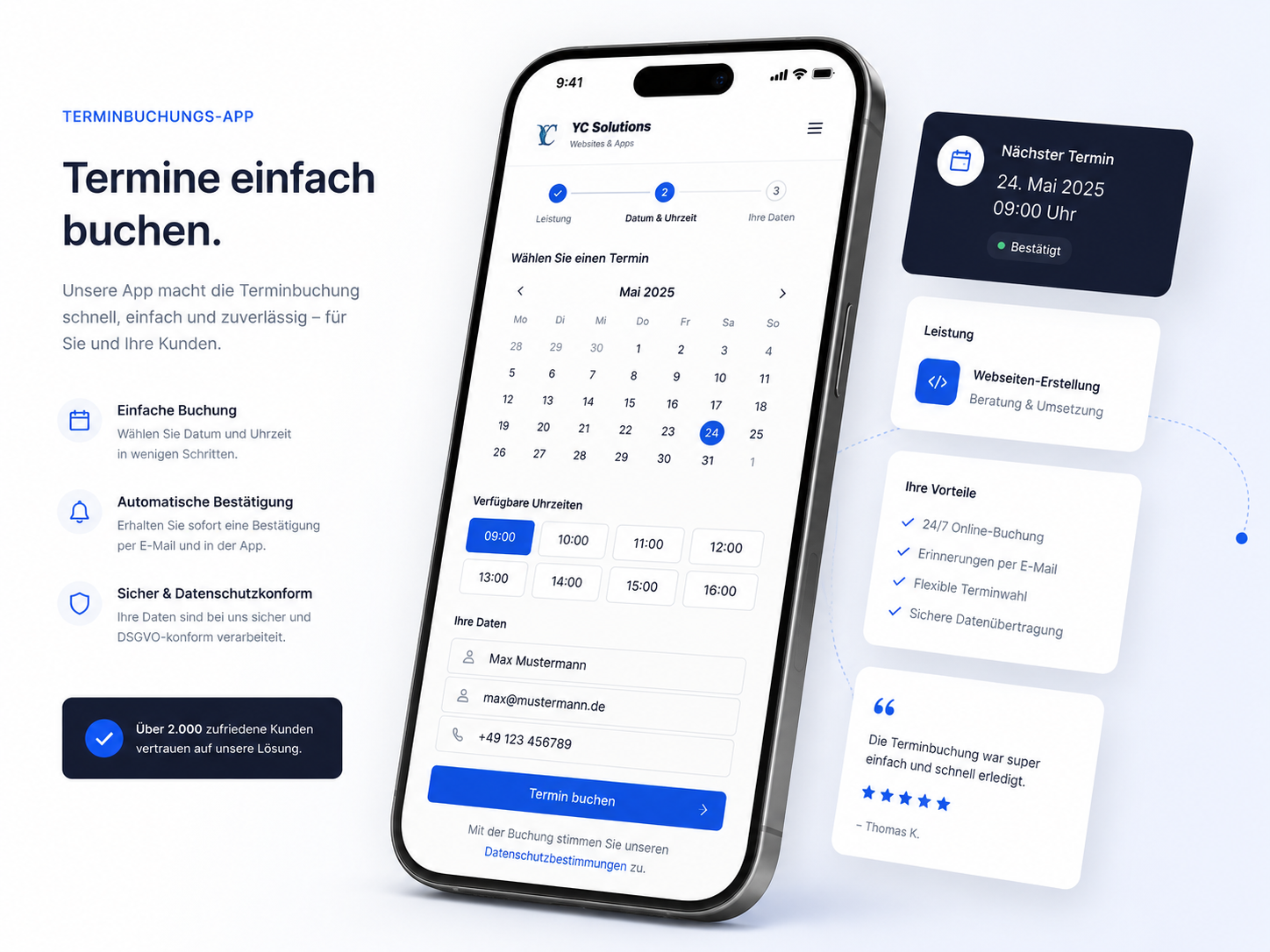 Terminbuchungs-App Demo Vorschau